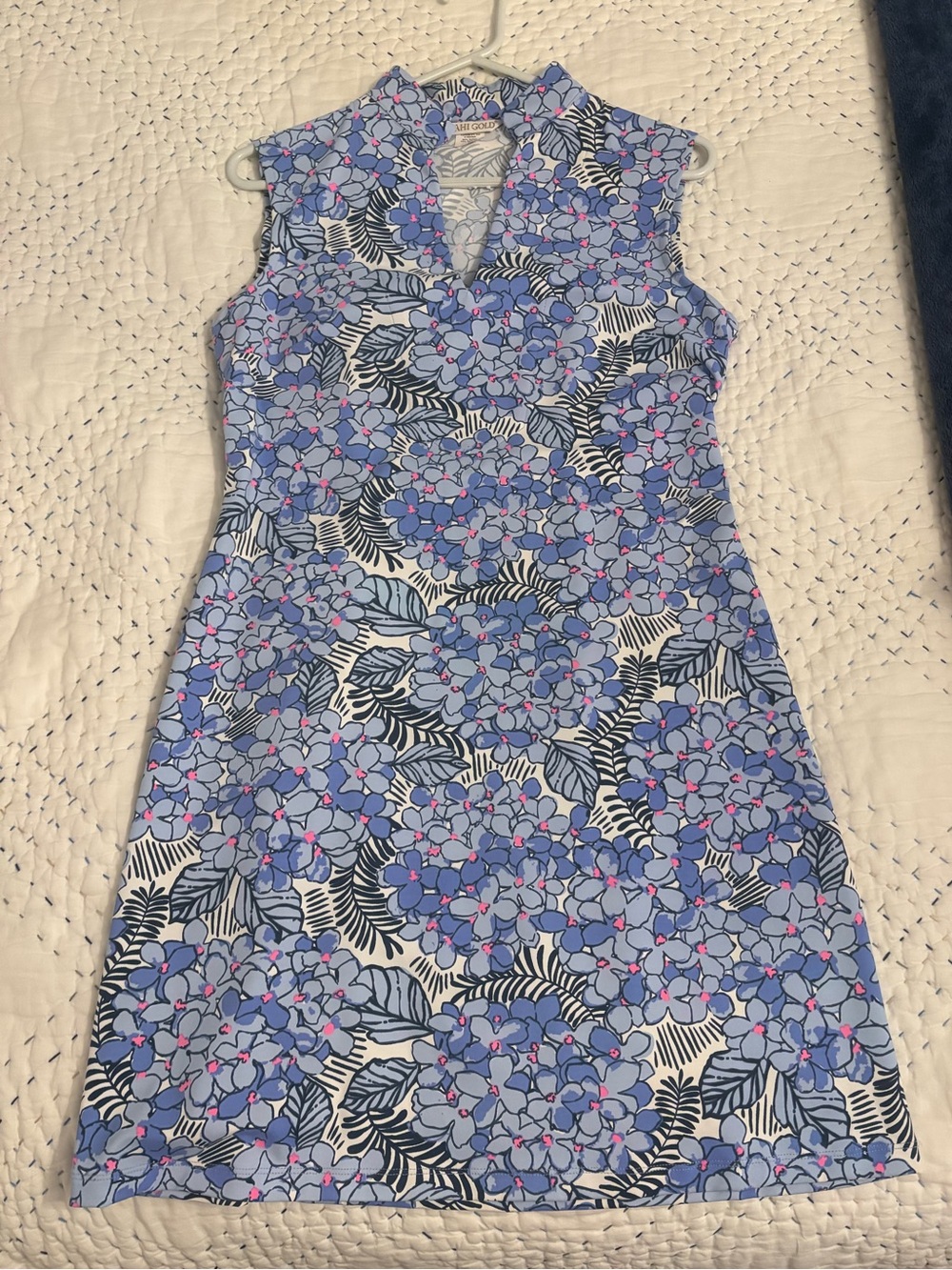 MAHI GOLD Blue Sleeveless Dress Women’s small - floral print